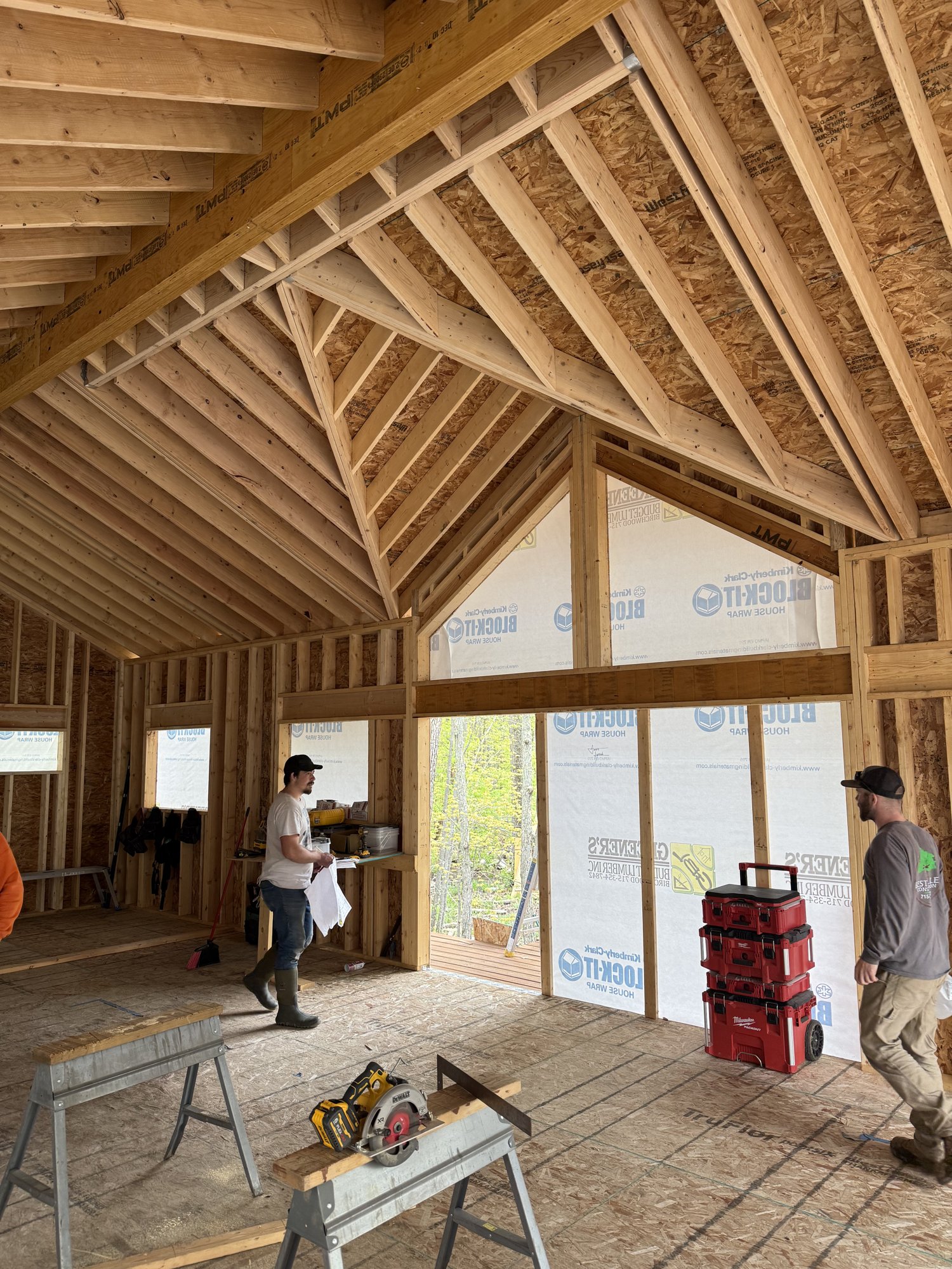 Coach House timber framing under construction