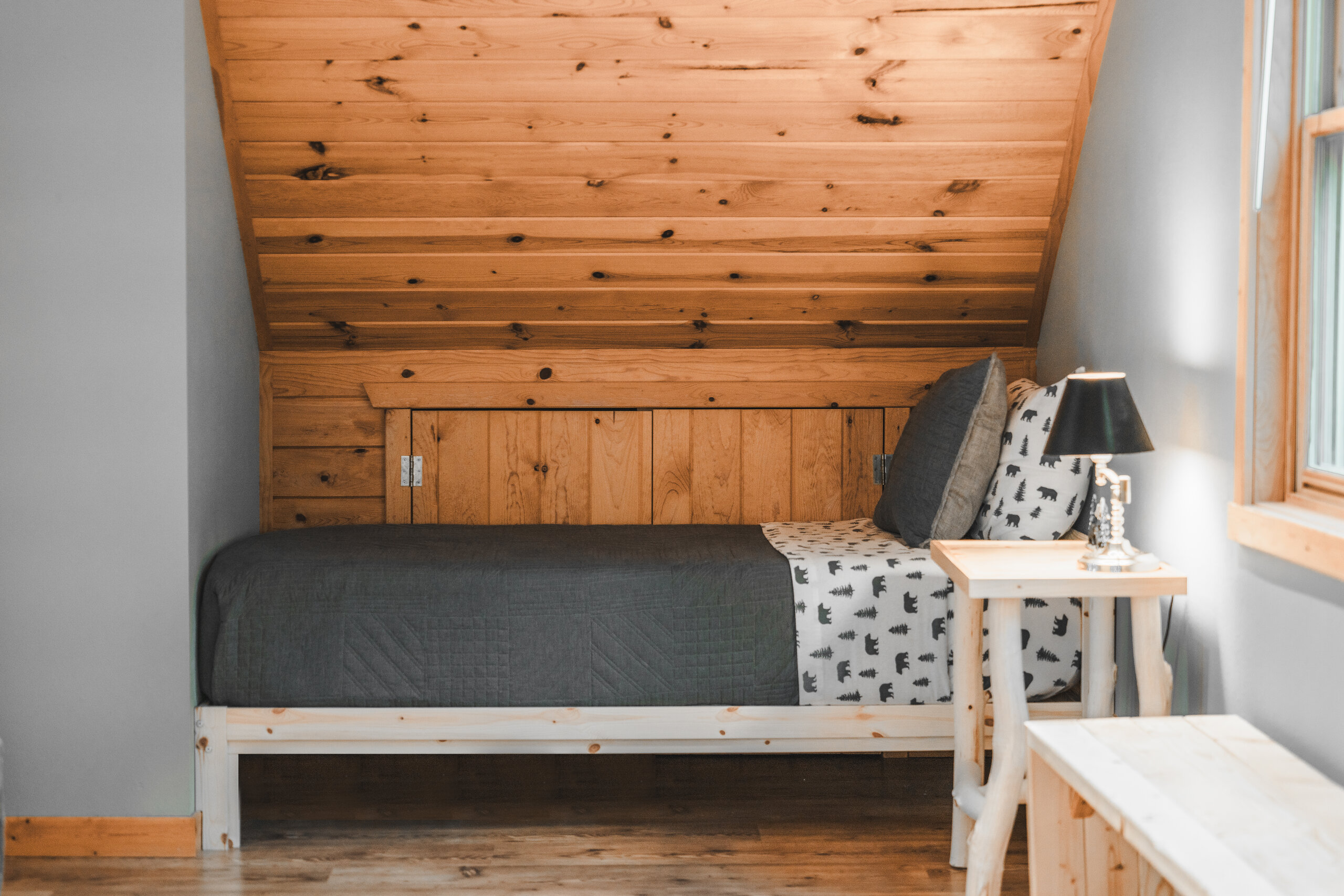 Loft Beds & Bath at Nick Lake Lodge